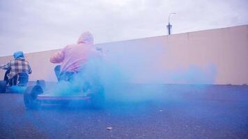 Experience the Thrill of Exciting Drift Racing, Complete with Colorful Smoke Effects in the Air video