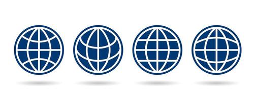 Globe icon set. Go to web symbol icon. www symbol, Web icon, website, homepage icon set, earth clip art, globe symbols. vector