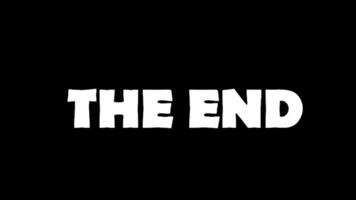 The End text animation on black background. video