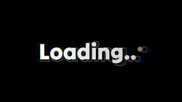 Loading text animation on a black background video