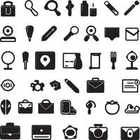 Various icons for a camera, camera, and other items vector