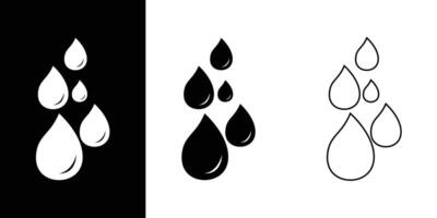 Waterdrop icon set. Rain drip liquid logo Waterdrop on white background vector