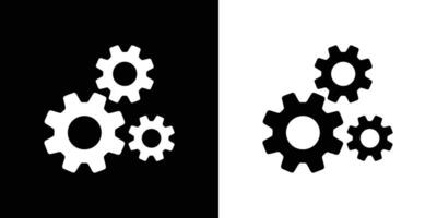 System icon solid and outline, settings icon vector