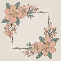flower frame design vector