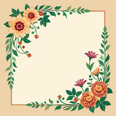 frames for design in floral vintage style.