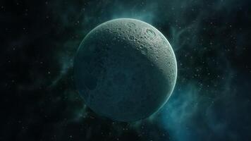 uma misterioso celestial corpo localizado profundo dentro a inexplorado cantos do espaço e Tempo video