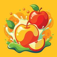 Apple splashing design vector