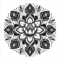 Refined Luxury Mandala Pattern with White Backdrop vector