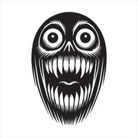 Scary Ghost Face Expression Clipart for Art Projects vector