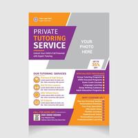 Private Tutor Flyer design template vector