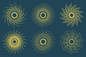 Fireworks set gold fireworks with lines and sparkles firework collection vector