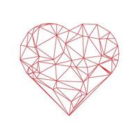 Geometric love heart with triangles. illustration vector