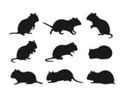 Gerbil Silhouette Collection in Simple Form vector