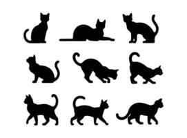 Cat Silhouette Collection Template Design vector