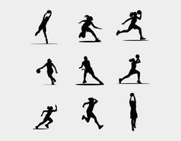Minimal Basketball Player Silhouettes vector