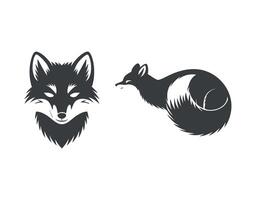 Arctic Fox Silhouettes Template vector