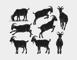 Elegant Goat Silhouette Template Collection vector