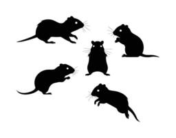 Dynamic Gerbil Silhouette Collection in Format vector