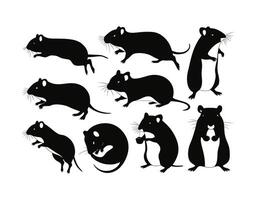 Bold Gerbil Silhouettes Template Collection vector