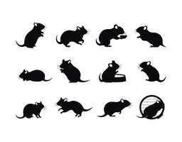 Gerbil Silhouette Collection Template vector