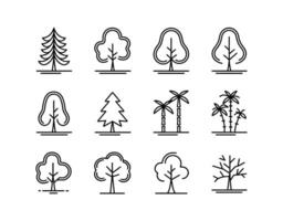 Clean and Simple Tree Icons Template vector