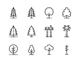 Simple Tree Outline Collection vector