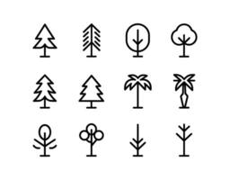 Clean Tree Design Silhouette Collection Template vector