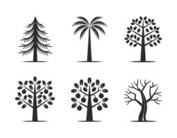 Set of Minimal Tree Icons Template vector
