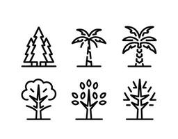 Elegant Tree Icon Set Template vector