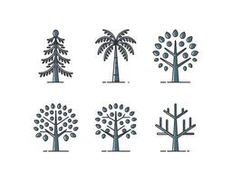 Minimal Tree Icons Collection Template vector