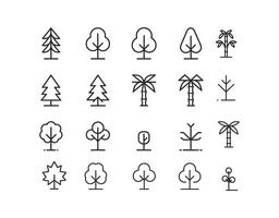 Modern Tree Icon Silhouette Collection Template vector