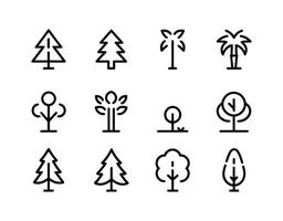 Minimalist Tree Icons Silhouette Collection vector