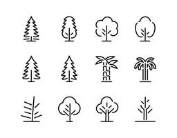 Minimalist Tree Silhouettes Set Set Template vector