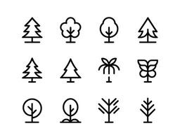 Elegant Minimalist Tree Silhouette Template vector