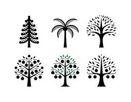 Simple Tree Icons Design Template vector