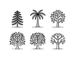 Tree Icon Set Template vector