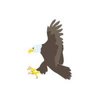 Illustration of attacking bald eagle. vector
