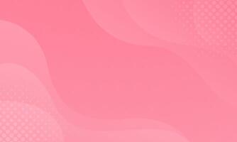 Abstract pink fluid wave background with halftones, dynamic wallpaper vector