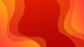 Colorful orange-red fluid wave background. Gradient dynamic wallpaper vector