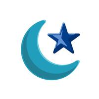 Star and moon isolated on white background. ramadan kareem, ramadhan kareem vector
