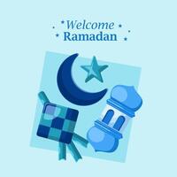 Welcome ramadan set ornament ramadan kareem vector