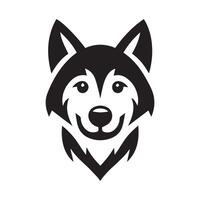 Cute Cartoon Dog Silhouette with Half-and-Half Color Scheme vector
