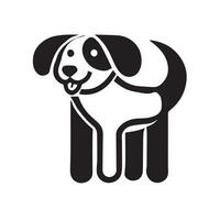 Stylish Black and White German Shepherd icon vector