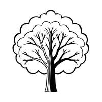 Black and White Tree Silhouette for Design vector