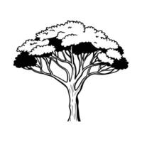 Silhouette of a Majestic Tree vector