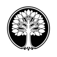 stylized silhouette of a large tree vector