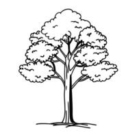 black and white graphic of a tree. vector