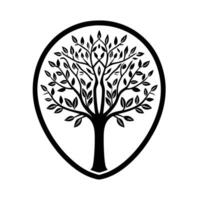 Silhouette of a Majestic Tree vector