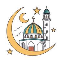 symbol This stylized graphic showcases a mosque vector