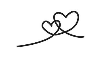 Heart shape outline, Continuous line icon vector